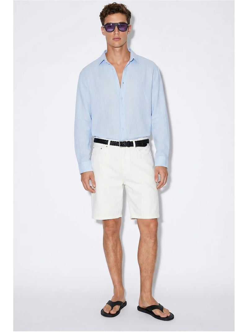 Camisa oversize texturizada con cierre de botones frontal lucci Azul cielo - Kiabi