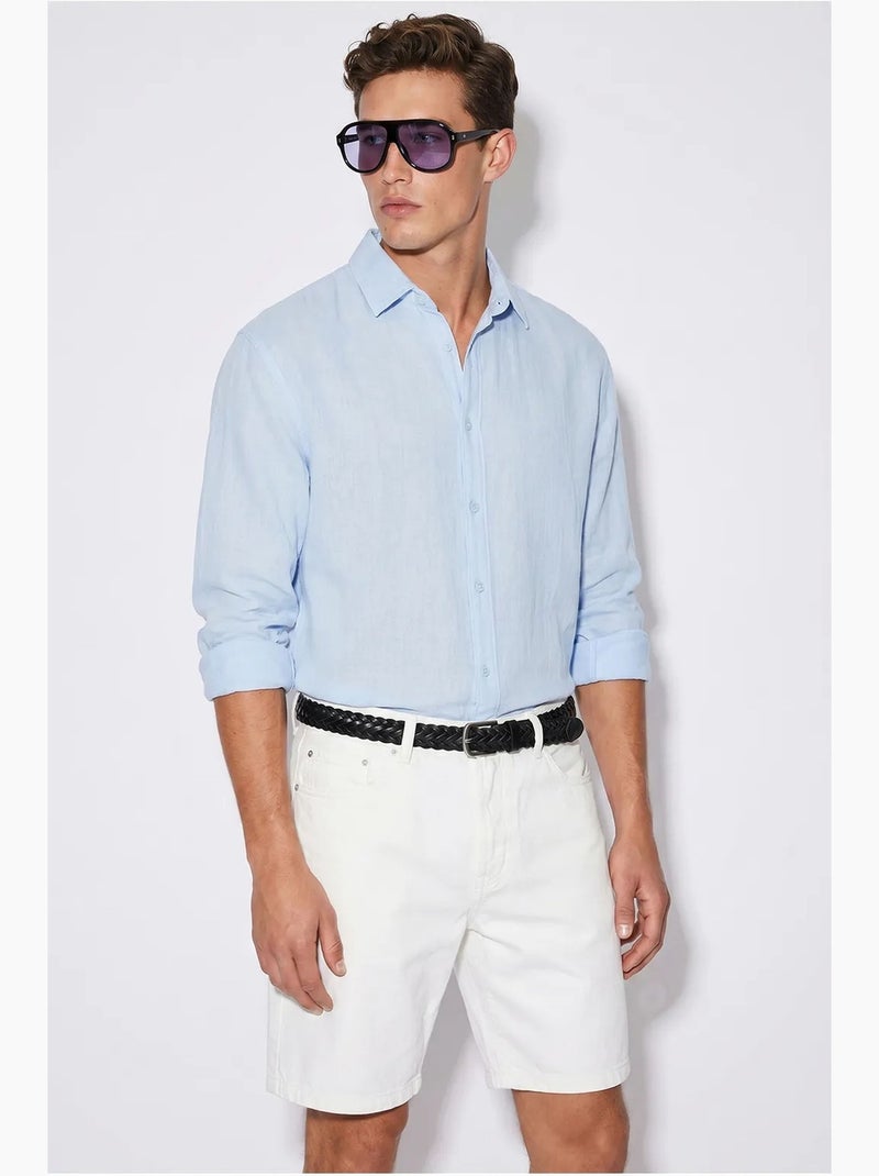 Camisa oversize texturizada con cierre de botones frontal lucci Azul cielo - Kiabi