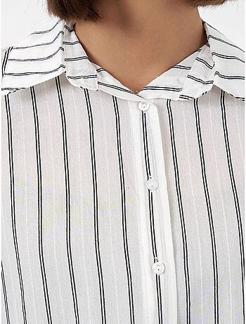 Camisa oversize texturizada de rayas con cierre de botones bdart