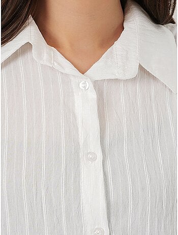 Camisa oversize texturizada de rayas con cierre de botones bdart
