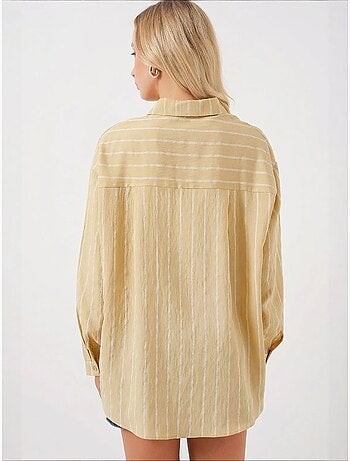 Camisa oversize texturizada de rayas con cierre de botones bdart