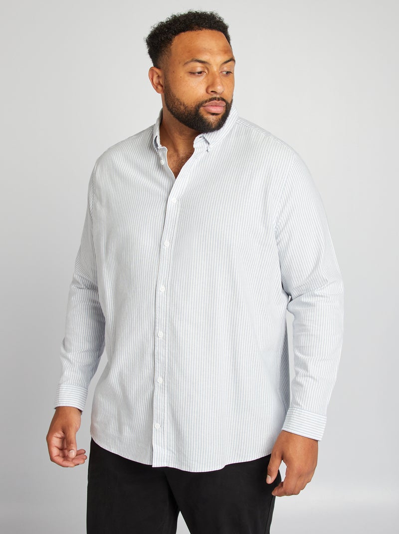 Camisa oxford a rayas AZUL - Kiabi
