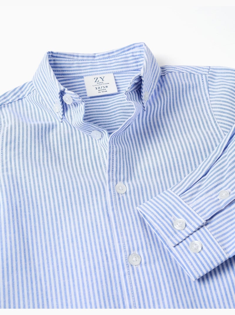 Camisa oxford a rayas Azul claro - Kiabi