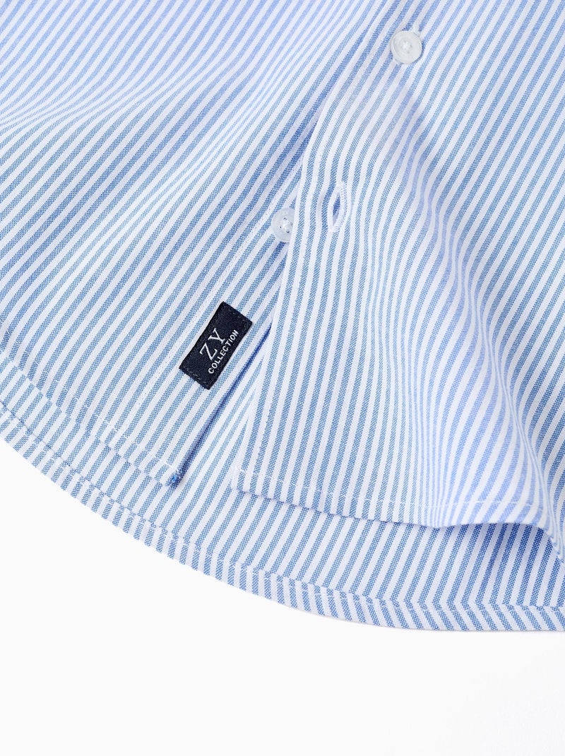 Camisa oxford a rayas Azul claro - Kiabi