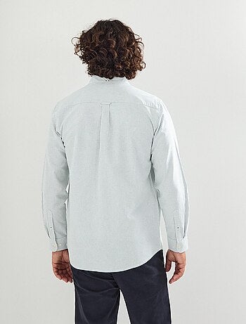 Camisa Oxford a rayas y manga larga, MO Fashion