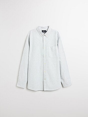 Camisa Oxford a rayas y manga larga, MO Fashion