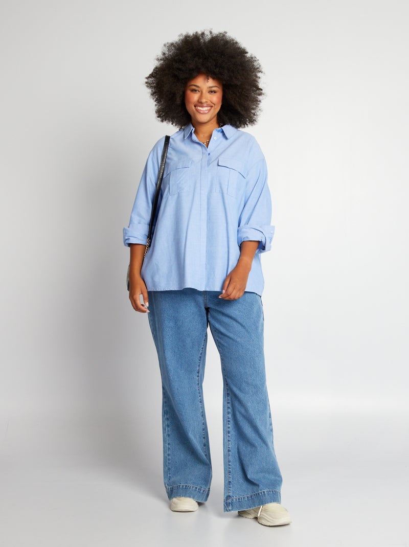 Camisa Oxford AZUL - Kiabi