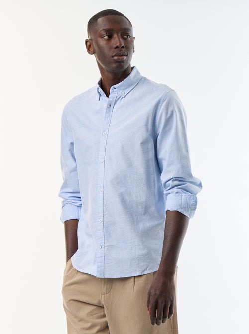 Camisa oxford con abertura abotonada - Kiabi Camisa oxford con abertura abotonada - Kiabi