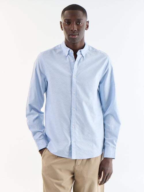 Camisa oxford con abertura abotonada - Kiabi Camisa oxford con abertura abotonada - Kiabi