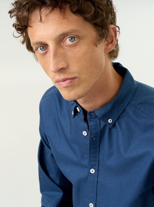Camisa oxford con abertura abotonada - Kiabi