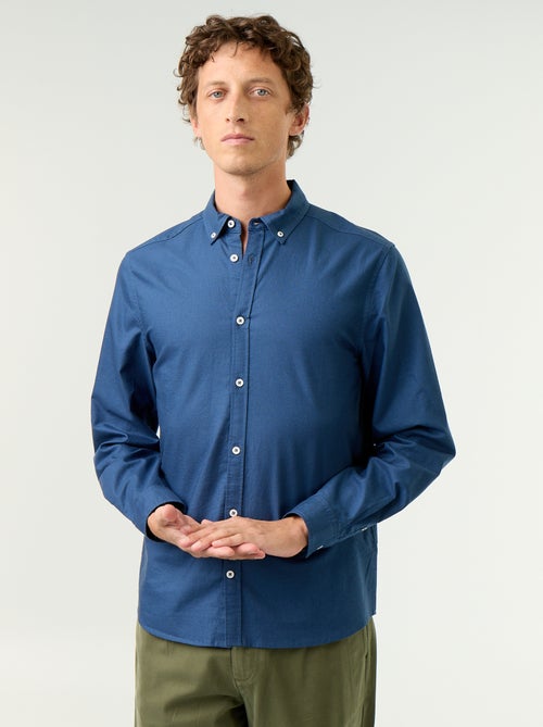 Camisa oxford con abertura abotonada - Kiabi