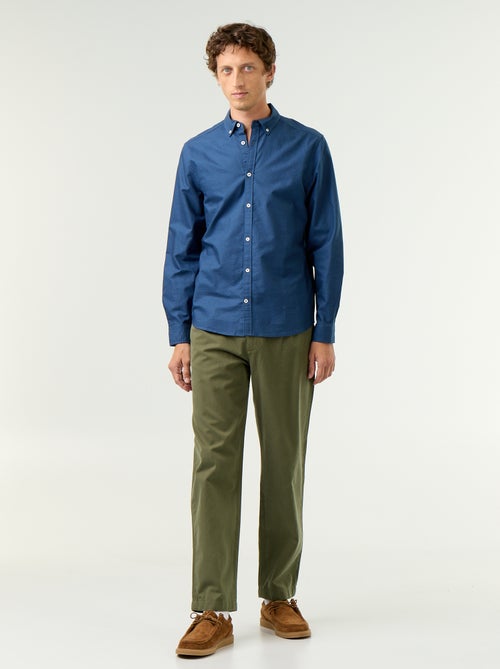 Camisa oxford con abertura abotonada - Kiabi