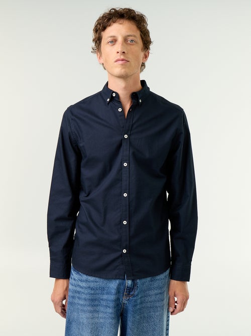 Camisa oxford con abertura abotonada - Kiabi