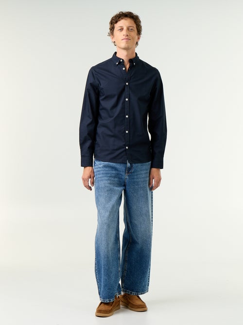 Camisa oxford con abertura abotonada - Kiabi