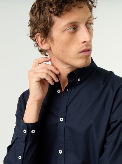 Camisa oxford con abertura abotonada - Kiabi
