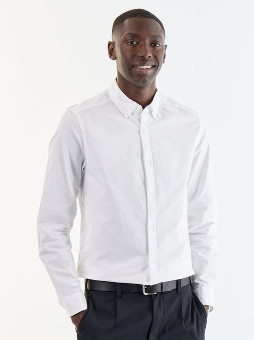 Camisa oxford con abertura abotonada - Kiabi Camisa oxford con abertura abotonada - Kiabi
