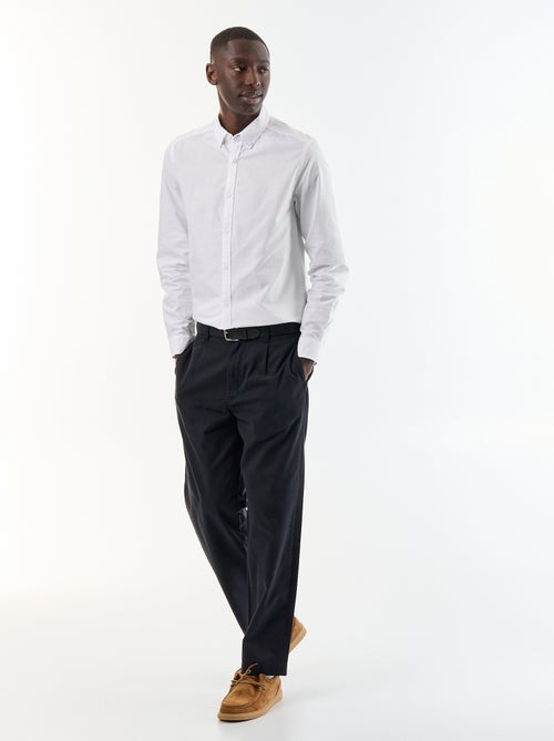 Camisa oxford con abertura abotonada - Kiabi Camisa oxford con abertura abotonada - Kiabi