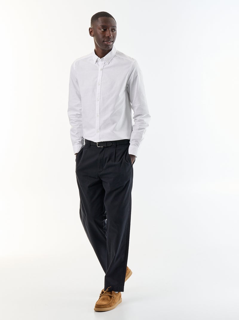 Camisa oxford con abertura abotonada Blanco - Kiabi
