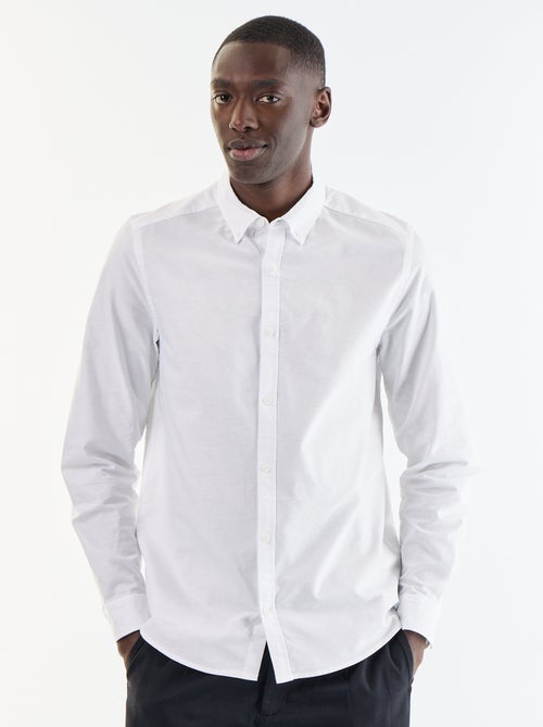 Camisa oxford con abertura abotonada - Kiabi Camisa oxford con abertura abotonada - Kiabi