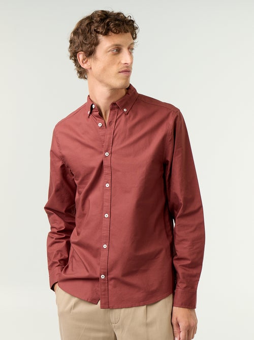 Camisa oxford con abertura abotonada - Kiabi Camisa oxford con abertura abotonada - Kiabi