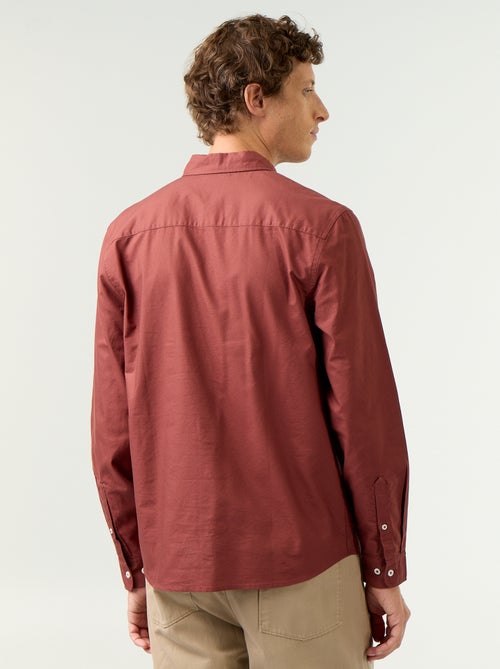 Camisa oxford con abertura abotonada - Kiabi Camisa oxford con abertura abotonada - Kiabi