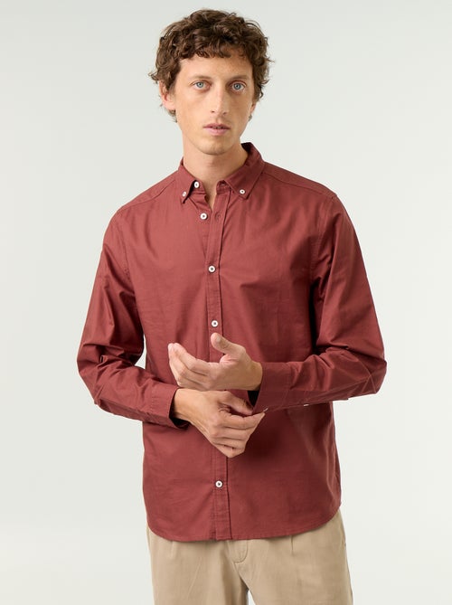 Camisa oxford con abertura abotonada - Kiabi Camisa oxford con abertura abotonada - Kiabi