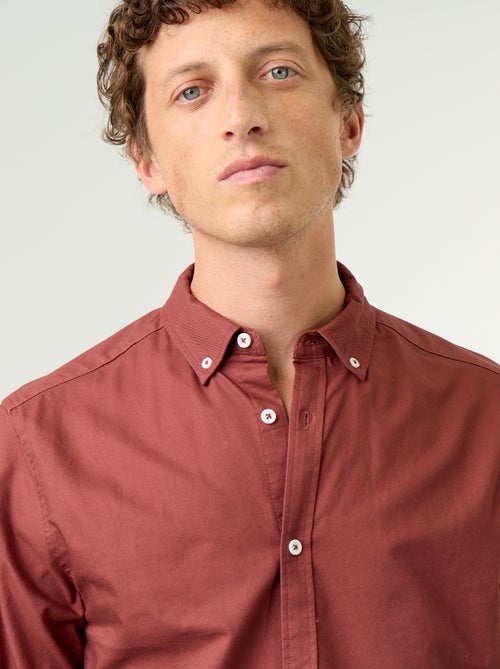 Camisa oxford con abertura abotonada - Kiabi Camisa oxford con abertura abotonada - Kiabi