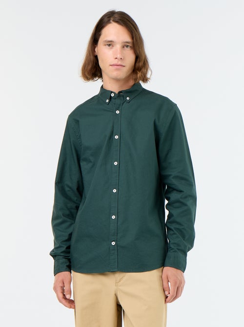 Camisa oxford con abertura abotonada - Kiabi