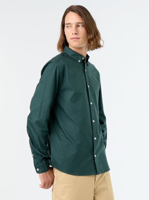 Camisa oxford con abertura abotonada - Kiabi