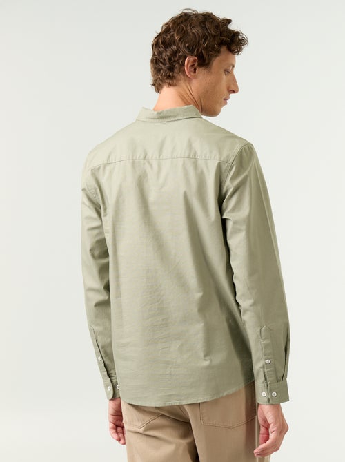 Camisa oxford con abertura abotonada - Kiabi