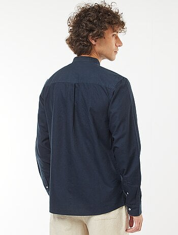 Camisa oxford con cuello mao