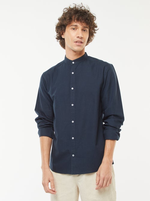 Camisa oxford con cuello mao - Kiabi