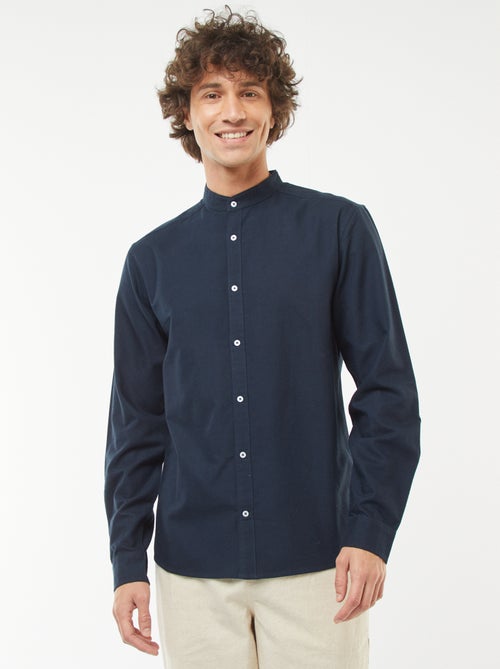 Camisa oxford con cuello mao - Kiabi
