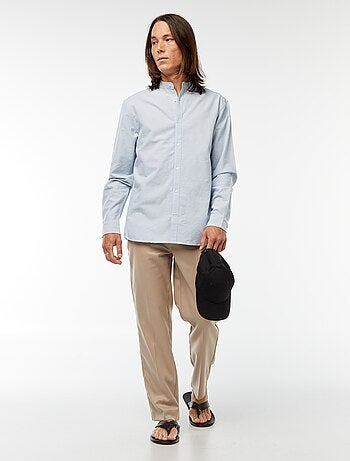 Camisa oxford con cuello mao
