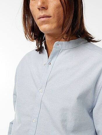 Camisa oxford con cuello mao