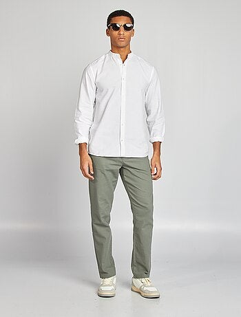 Camisa oxford con cuello mao