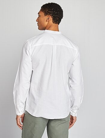 Camisa oxford con cuello mao