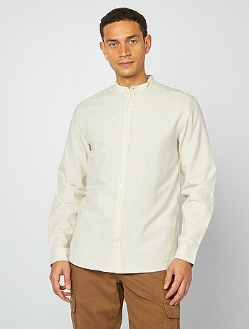 Camisa oxford con cuello mao