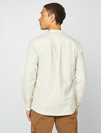 Camisa oxford con cuello mao
