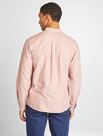 Camisa oxford con cuello mao