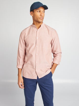 Camisa oxford con cuello mao