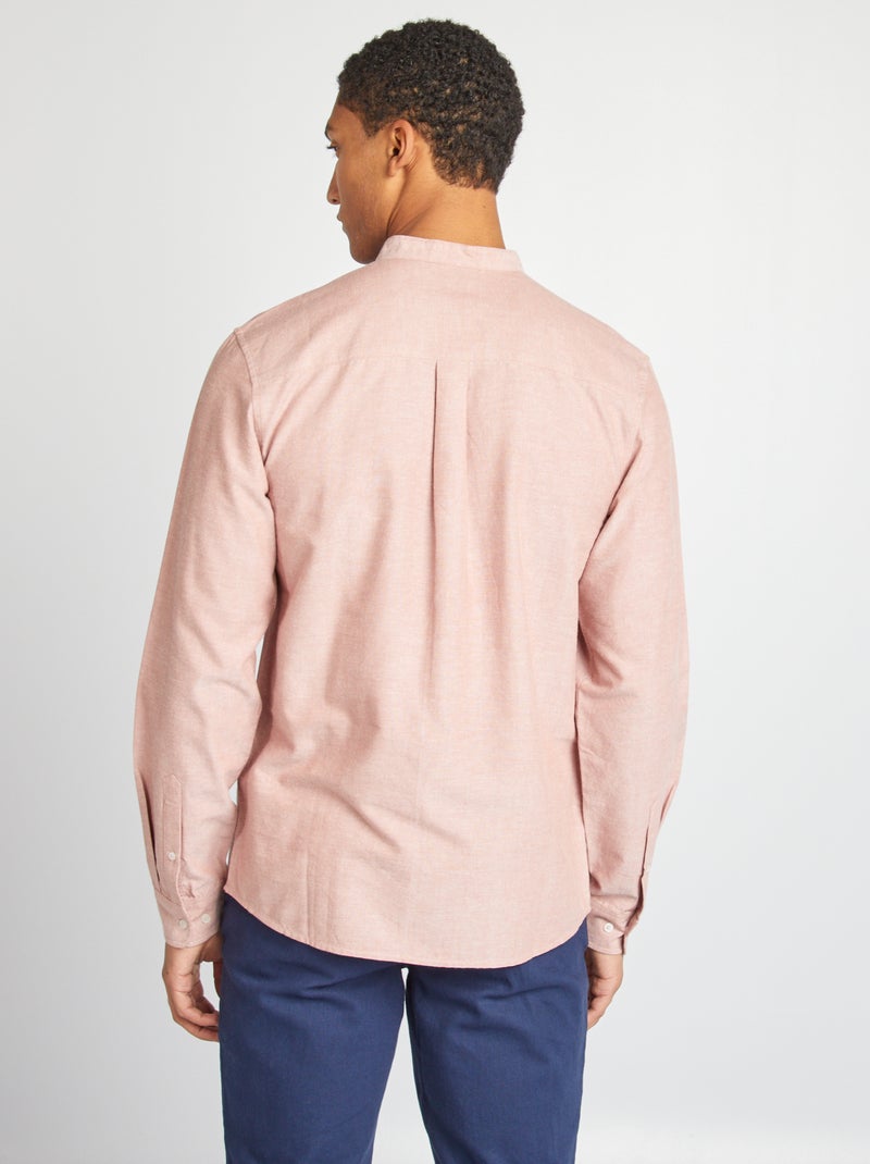 Camisa oxford con cuello mao ROSA - Kiabi