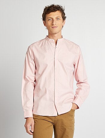 Camisa oxford con cuello mao