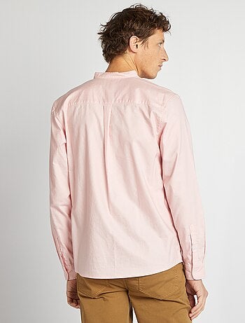 Camisa oxford con cuello mao