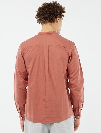 Camisa oxford con cuello mao