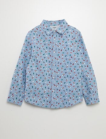 Camisa oxford con estampado de Navidad