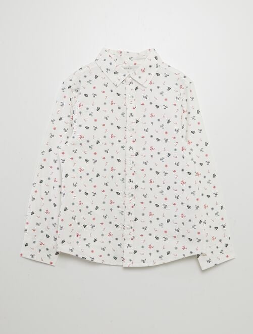 Camisa oxford con estampado de Navidad - Kiabi