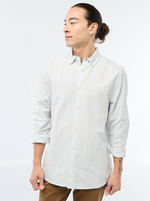Camisa Oxford con motivo de rayas - Kiabi