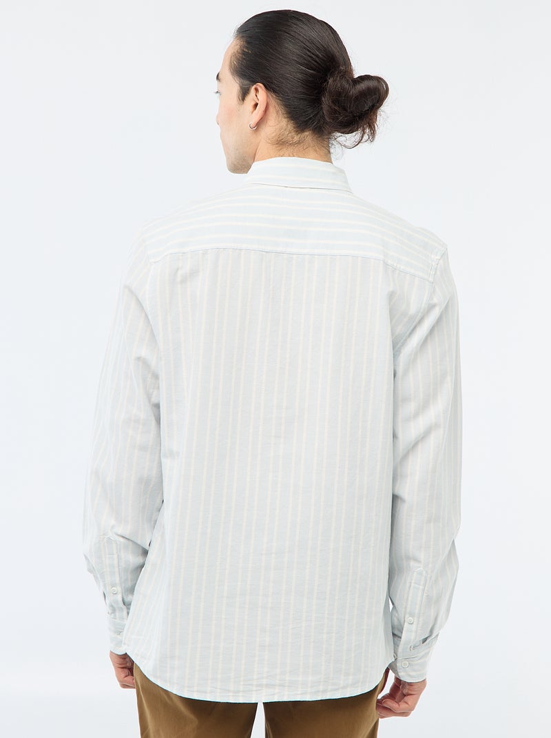 Camisa Oxford con motivo de rayas Azul - Kiabi
