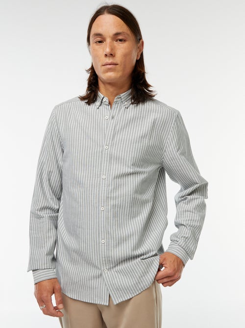 Camisa Oxford con motivo de rayas - Kiabi